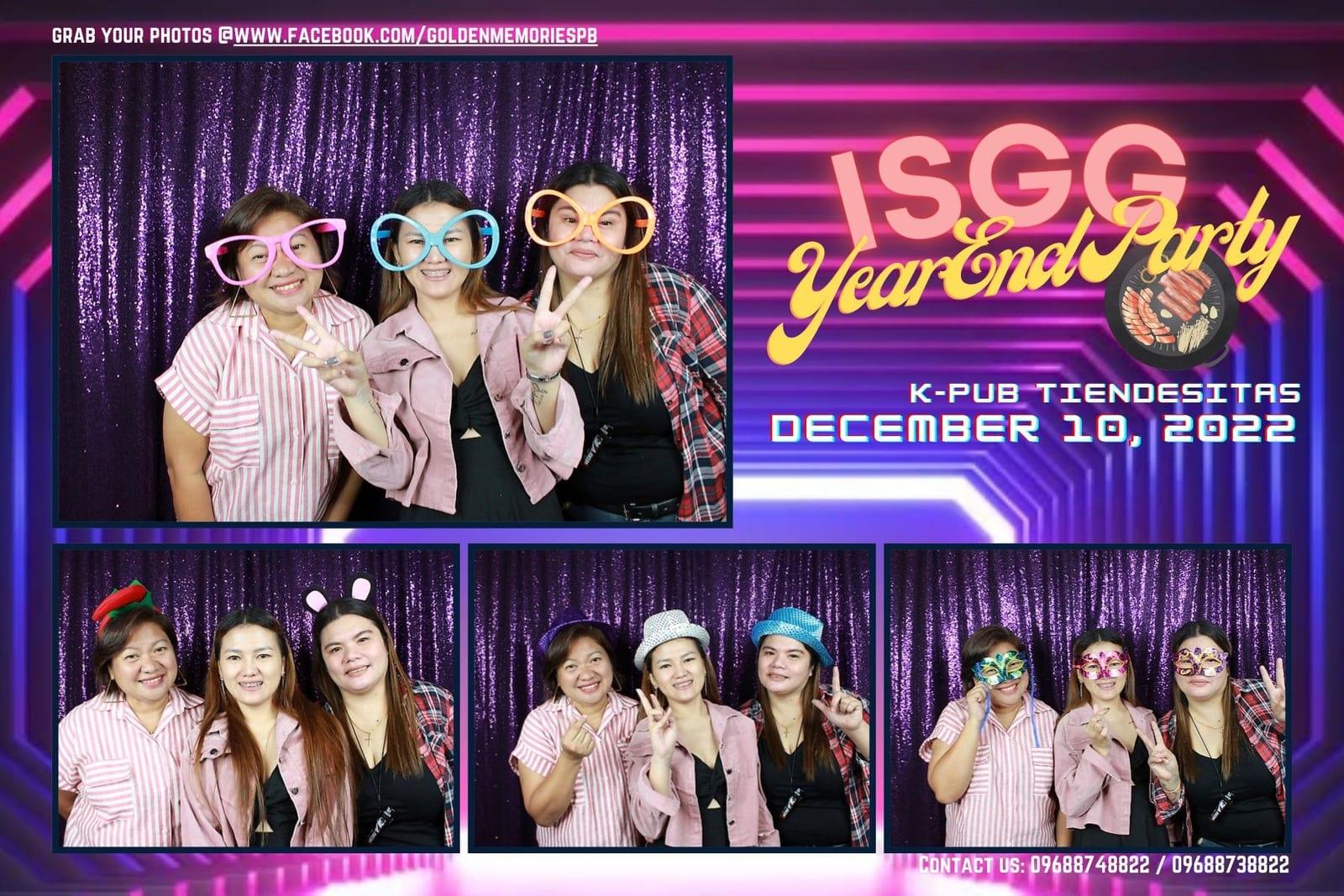 ISG Manila teammates at the year-end party photo booth